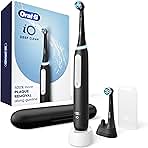 Oral-B iO Deep Clean Rechargeable Electric Powered Toothbrush, Black with iO Series 3 Limited, 2 Brush Heads and Travel Case - Pressure Sensor to Protect Gums - 3 Cleaning Settings - 2 Minute Timer