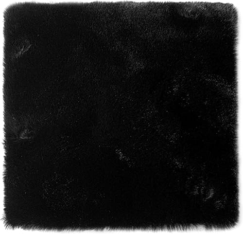 WLLHYF Alfombra blanca de piel sintética de 12 pulgadas, alfombras pequeñas y cuadradas de lujo, alfombras esponjosas para dormitorio, funda suave