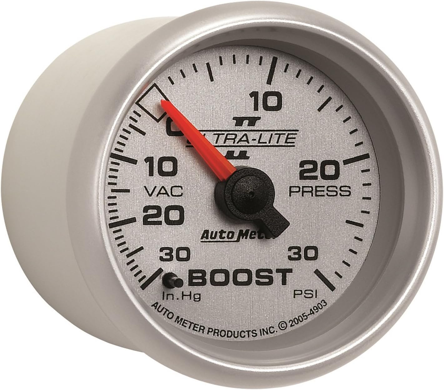 Auto Meter 4903 Ultra-Lite II 2-1/16" 30 in. Hg/30 PSI Mechanical Vacuum/Boost Gauge