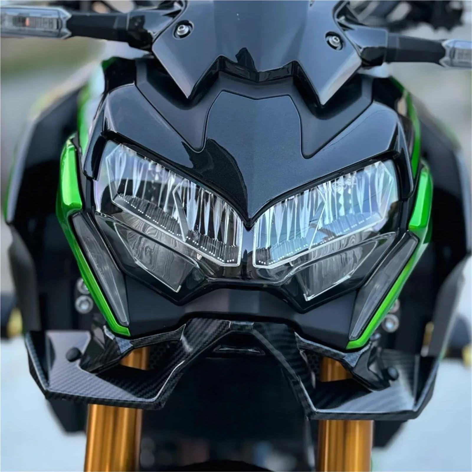 Pare-Chocs Avant Convient pour Kawasaki Z900 Z 900 2020-2025 Z900 Accessoires de Moto aileron Avant aileron aérodynamique aileron Pare Chocs Aileron(Carbon Fiber)