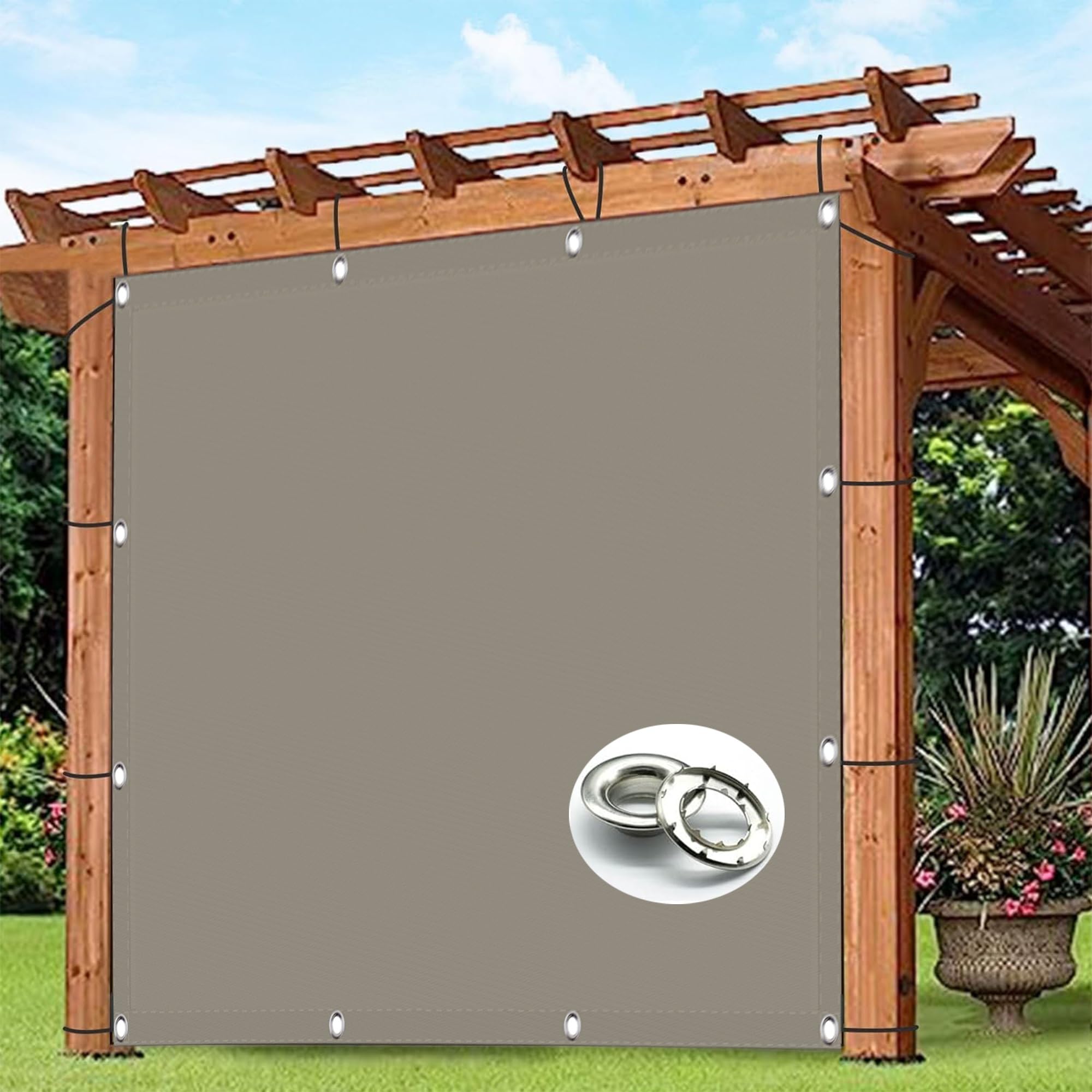 GLDYTVF UV Resistant Rectangle Sun Shade Sail 3.5 x 7m for Outdoor Garden Party Pergola and Awnings Easy to Install Weather Resistant Taupe Color with Rope Included