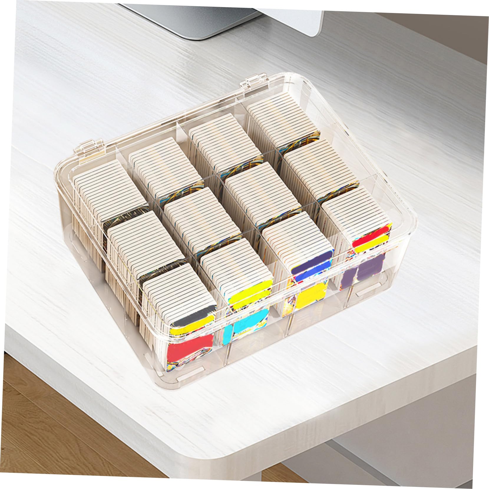 LABRIMP Scatola Porta Carte in Stile Semplice Contenitore Carte Per Ufficio Custodia Per Biglietti Da Visita Trasparente Porta Biglietti Da Visita Resistente