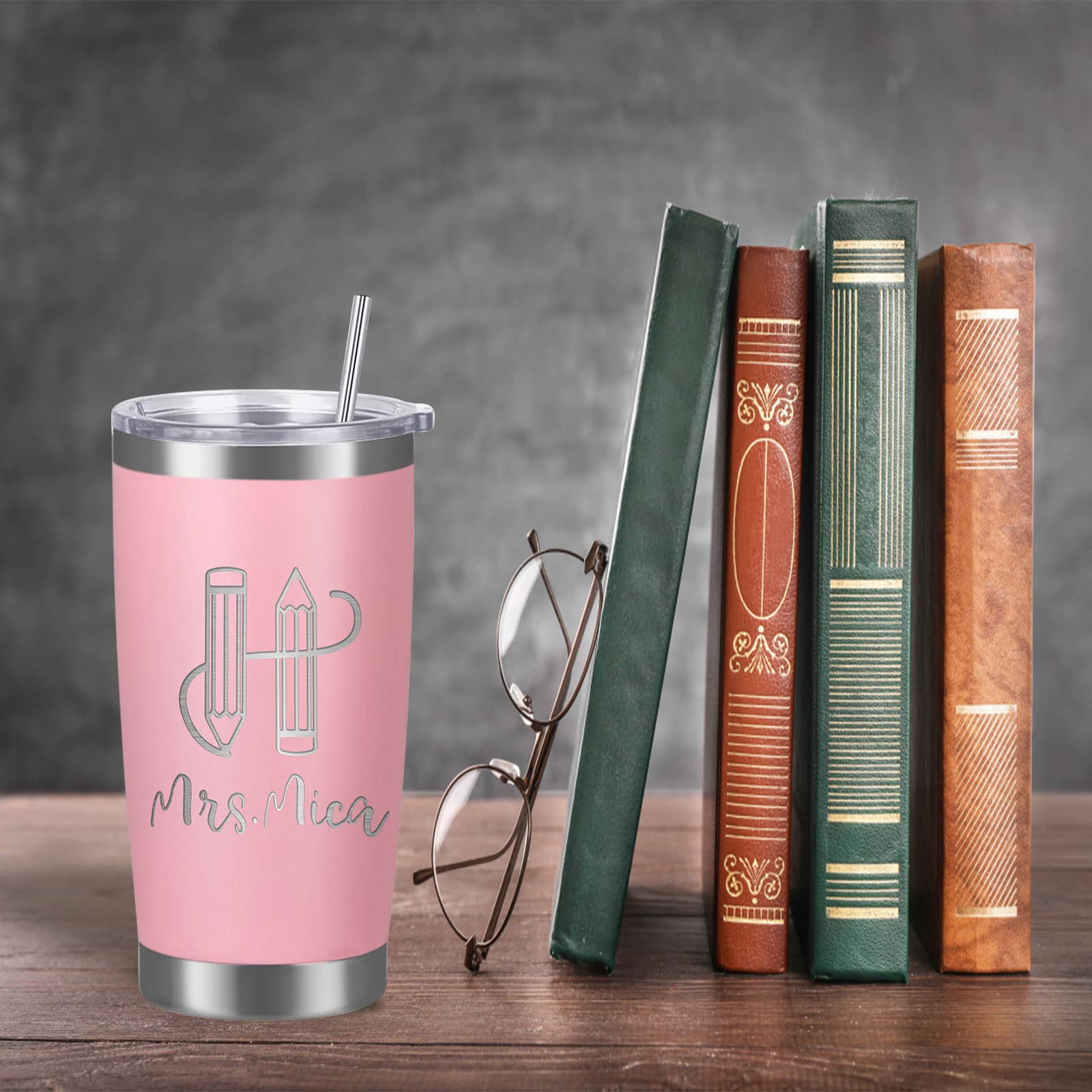 Personalisierter Edelstahl-Becher 20 Oz – Mit Lasergravur Deines Namens & Symbol, 13 Farben, Isoliert, Inkl. Deckel & Strohhalm