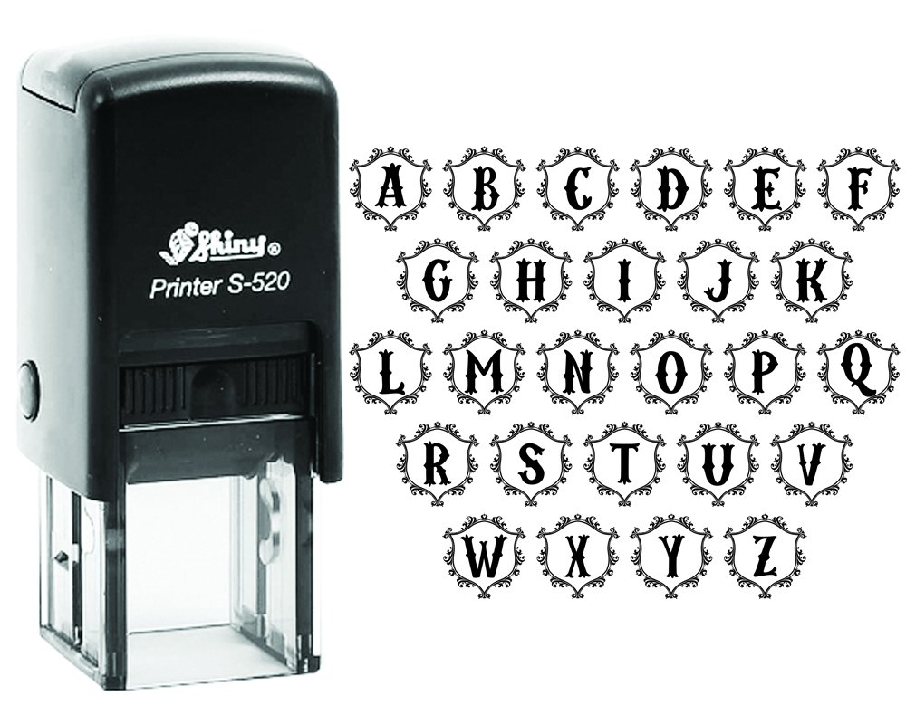 Tampon Encreur Personnalisé Initiale COLOP Mini Stamper 12 Mm - Monogramme Lettre A-Z, Encre Violette, Pré-encré Pour Des Milliers D'impressions - 6