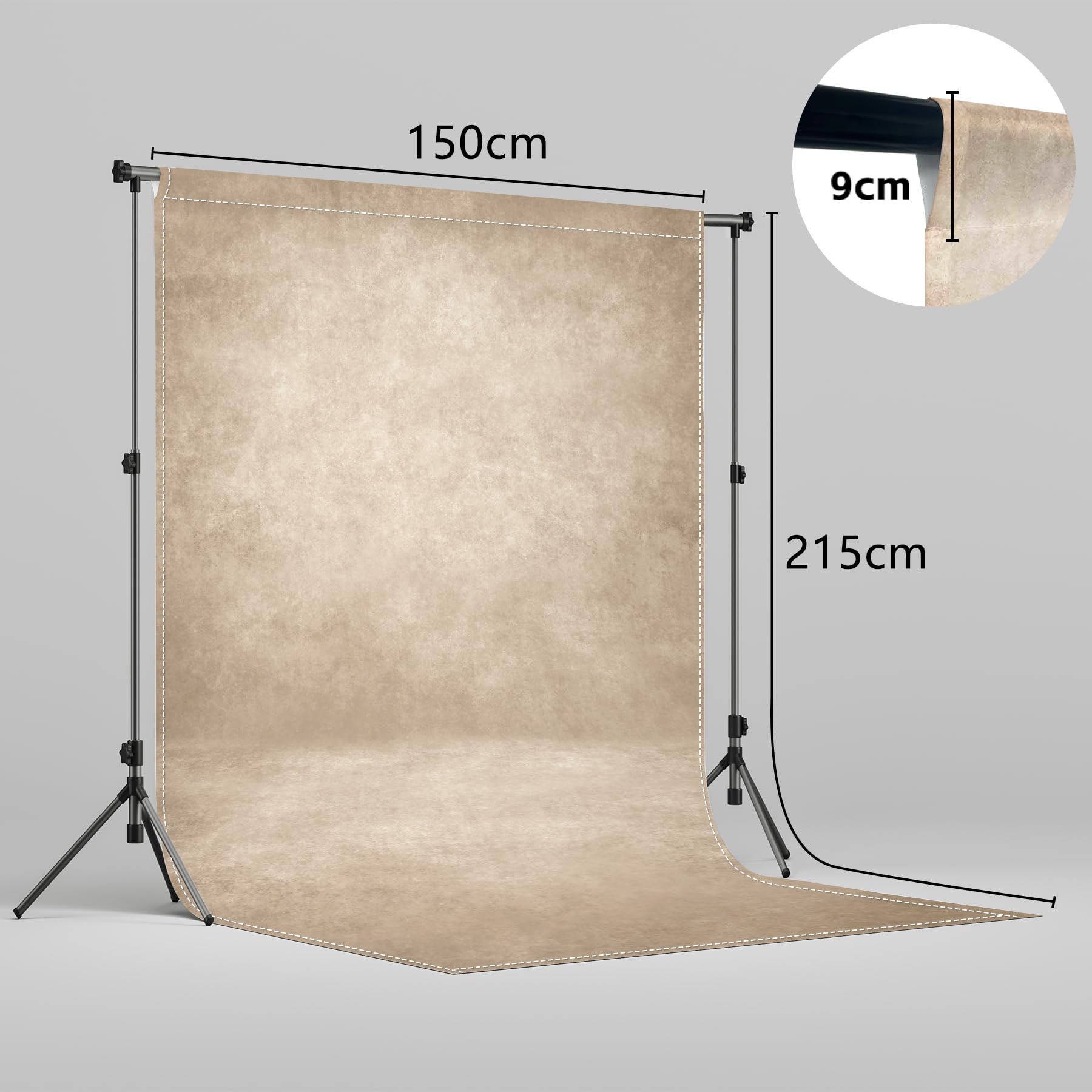 Luminora 1,5x2,1m Tessuto beige Astratto, Sfondo Fotografia Ritratto per Adulto, Neonato e Bambino, Studio Booth, Tasca (Senza supporto, senza clip)
