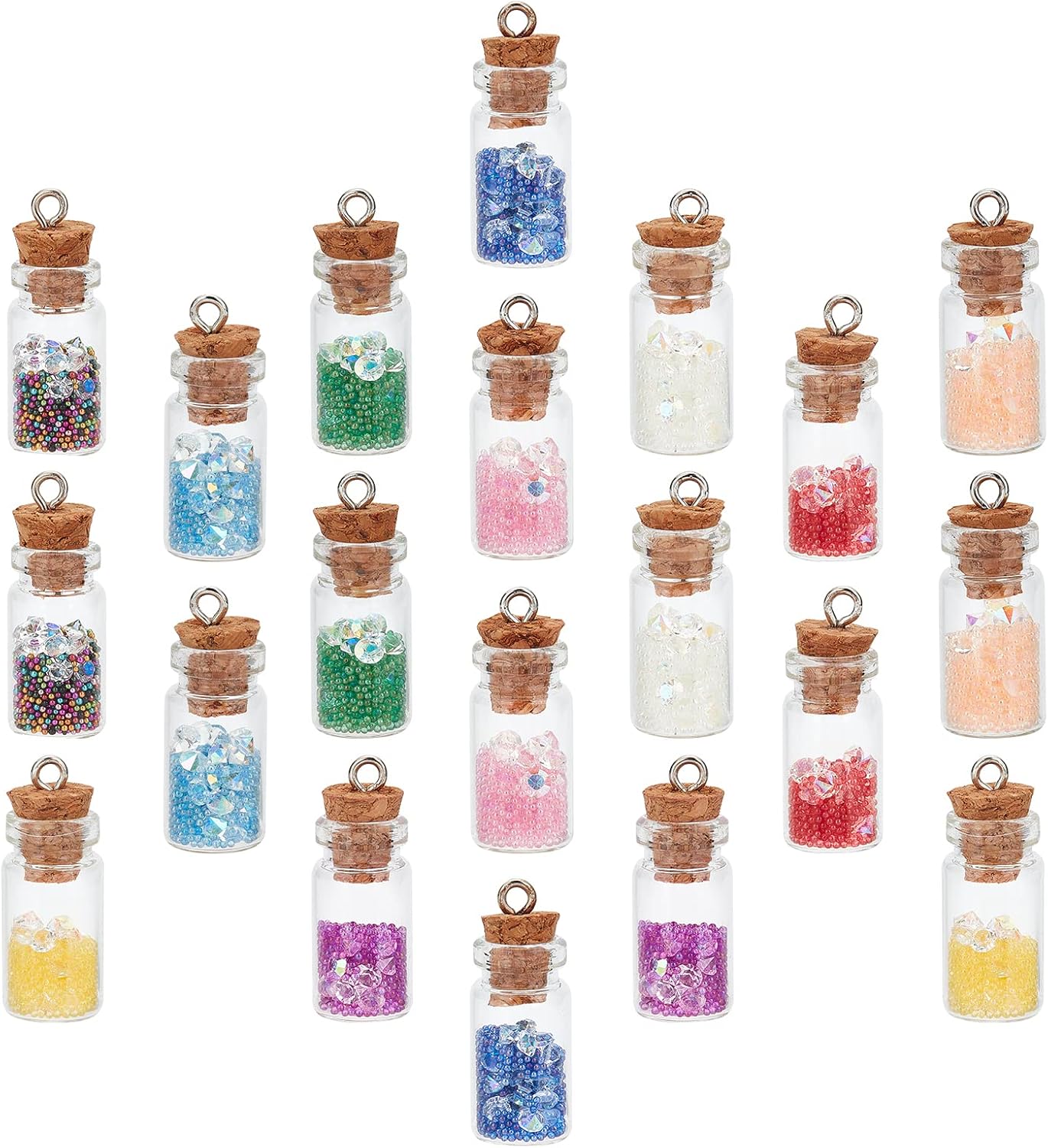 SUNNYCLUE 1 Box 32Pcs Wish Bottle Charms Mini Bottles Charms...