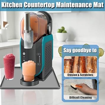 Slushie Machine Mat Margarita Machine Silicone Mat, Table Mat for Ninja Frozen Drink Maker, Slushy Machine Tray Cocktail Machine Silicone Drip Pan, Non-Slip Waterproof Slush Machine Pad 23.6x15.7