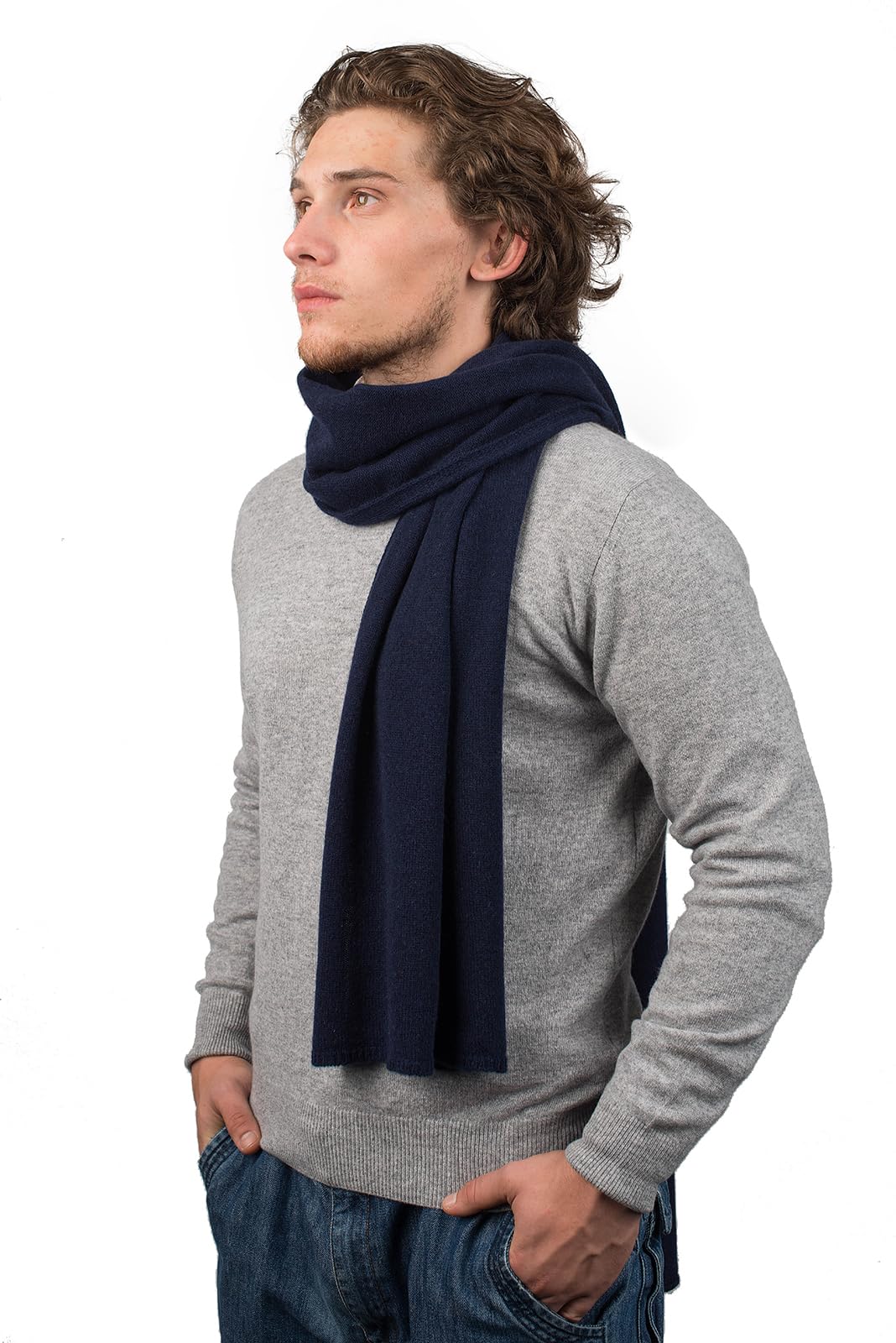 DALLE PIANE CASHMERE Sciarpa Uomo 100% Cashmere | Sciarpa versatile in ogni stagione, elegante idea regalo per lei e per lui, autentico lusso italiano Made in Italy