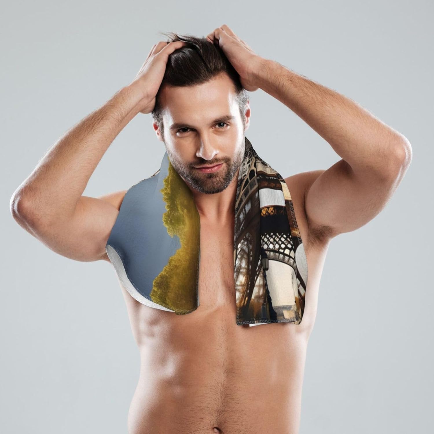 Cityscape Paris Eiffel Tower France Print Hand Towels for Kitchen, Decorative Bathroom Towels Decor Farmhouse Cute for Men Women Gifts