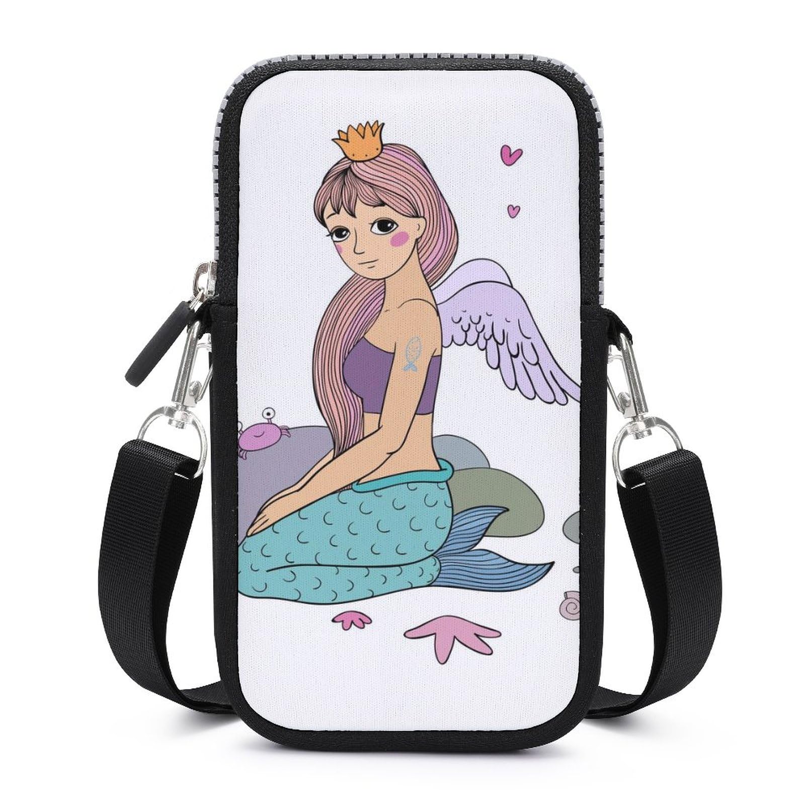 Pochette téléphone portable portefeuille sac bandoulière compact - 8