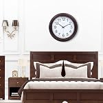 WISKALON Wall Clock Battery Operated Silent Non-Ticking Classic Quartz Clocks Decorative for Living Room, Bedroom Kitchen, School, Rustic Home (8.5 Inch, Brown)