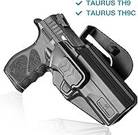 Vista 3 de Funda Taurus TH9, ajuste de funda OWB: pistola Taurus TH9/TH9C, funda de paleta de transporte de cintura exterior para Taurus TH9C. Retención