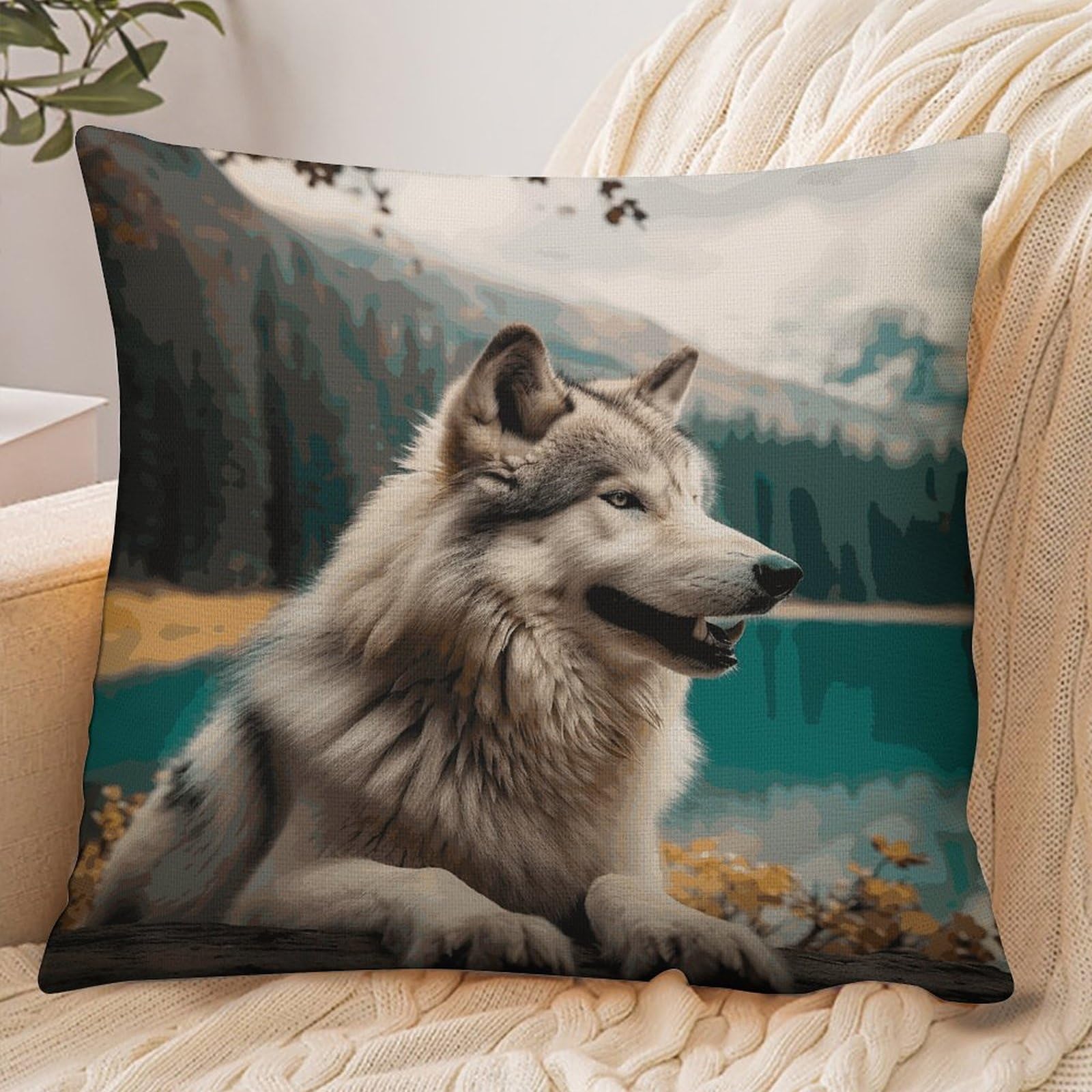 Fekiloot Style Fun Animal Wolf Pillowcase Pillow Sham Pillow Case