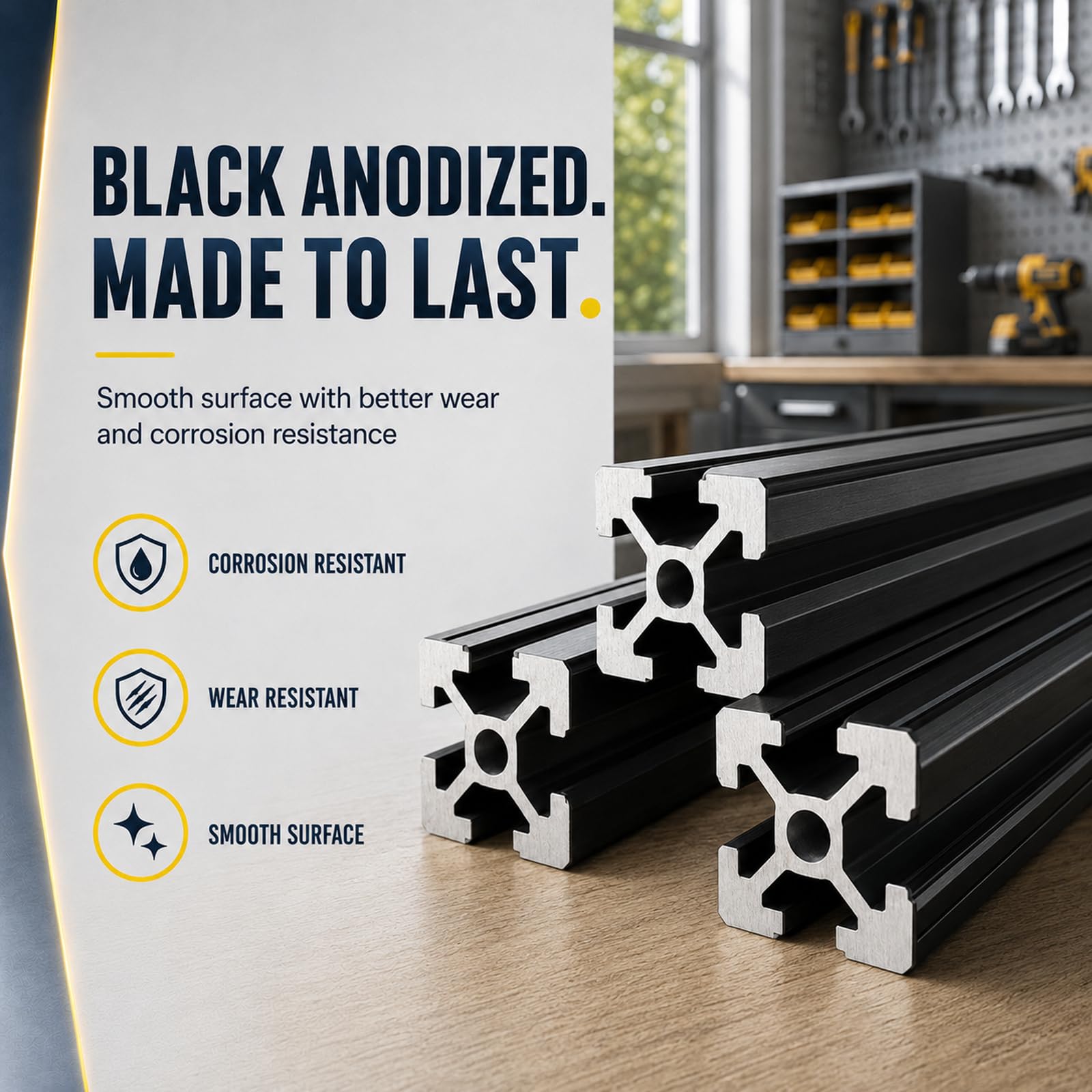 10 Pack 48" Black 2020 T-Slot Aluminum Extrusion, 1220 mm — Amazon image 4