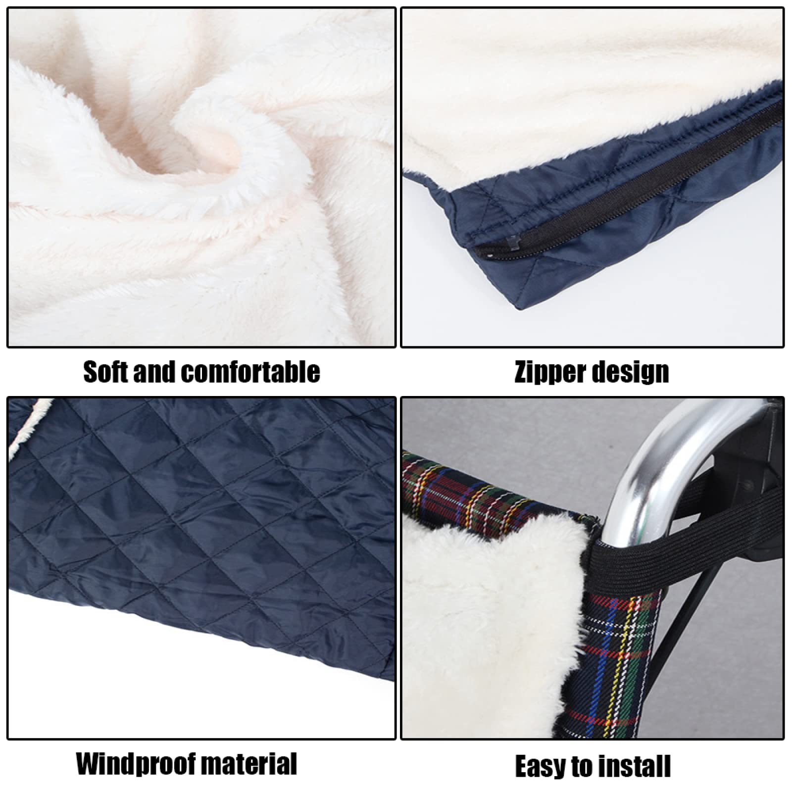 Funda Impermeable para Silla de Ruedas, Manta para Silla de Ruedas, Saco de Invierno para Silla de Ruedas, Funda acogedora con Forro Polar con Cremallera para Pacientes Mayores y piernas DIS