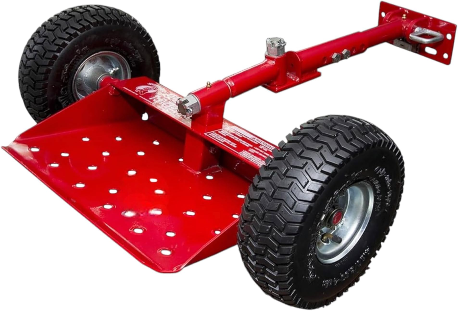 Jungle Jim's Jungle Wheels Lawn Mower Sulky โ Red Edition โ Stand-On Two-Wheel Sulky for Walk-Behind Mowers โ Folding Trailer Hook Up โ 10" Wheels โ 2-Year Weld Warranty