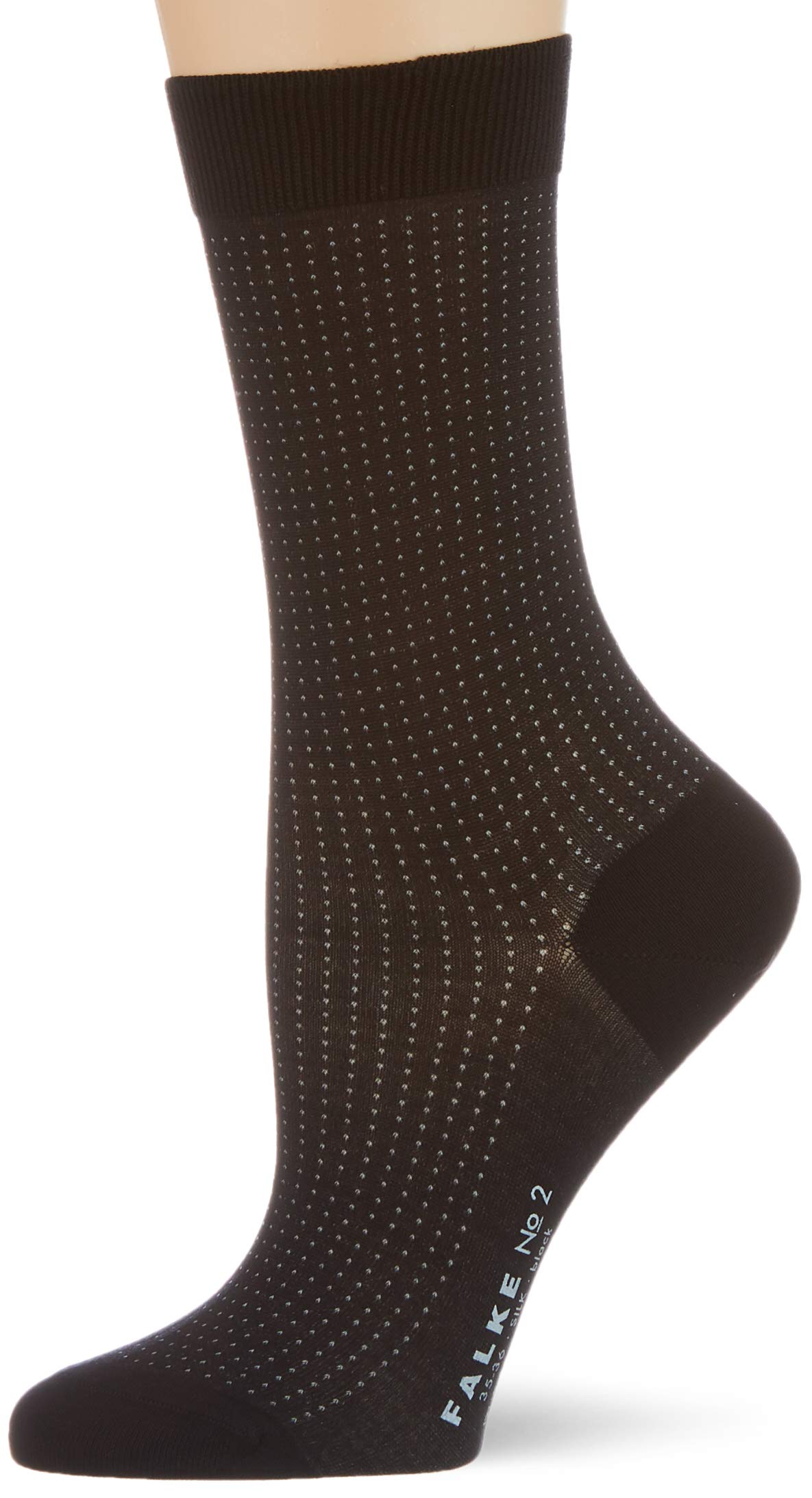 FALKE No. 2 W So soie fantaisie 1 paire, Chaussettes Femme, Noir Black 3009, 35-36
