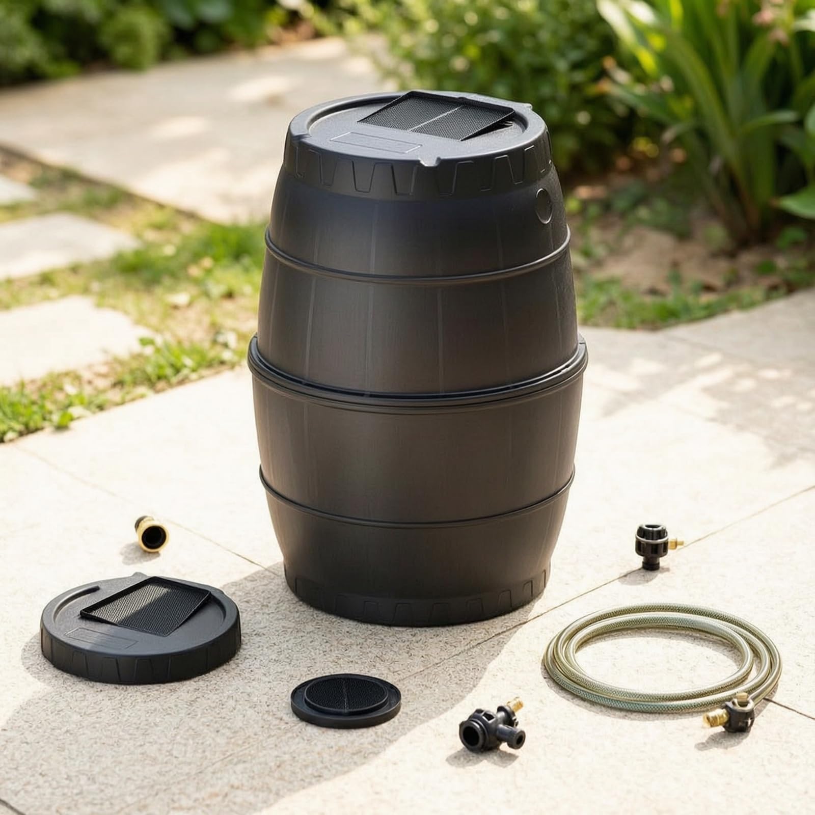 predolo Barile Raccogli Pioggia Collegabile Barile con Coperchio Robusto Botte per Giardino