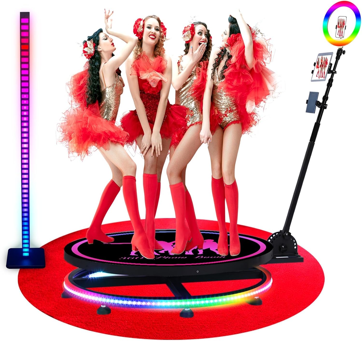 ZANOGI 360 Photo Booth Machine with Battery Pack&APP for Parties,80cm Slow Motion
