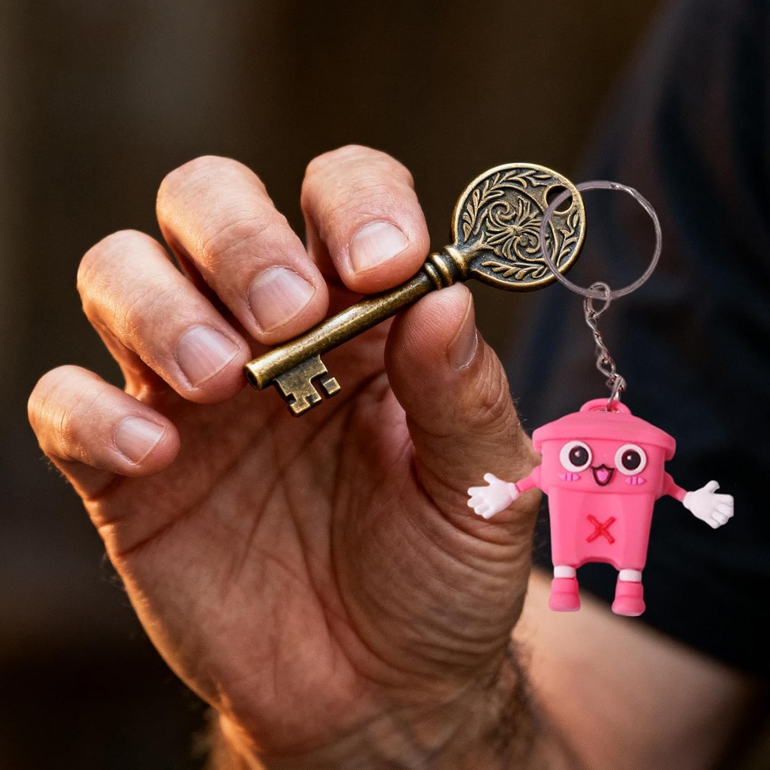 Cute Keychains for Women Trash Can Cartoon Keyring Bag Charm image 2