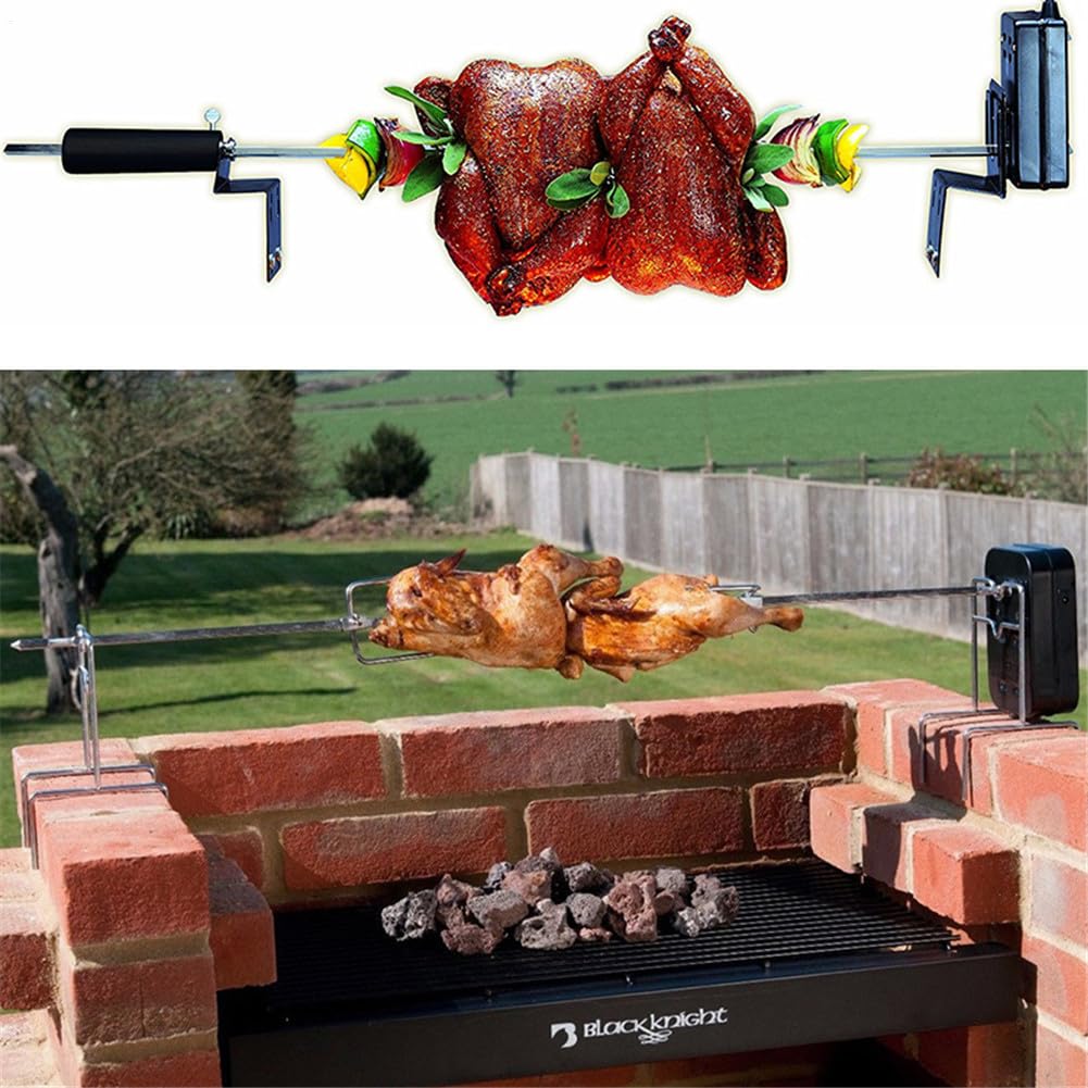 Rotisserie Grill Automatisch - Mit Drehspieß Griffen - ßgrill Für | Außenbereich, Elektrischer Automatischer, Rotisserie-Grill Für Den Außenbereich, Grillzubehör Für Für Camping-Picknick