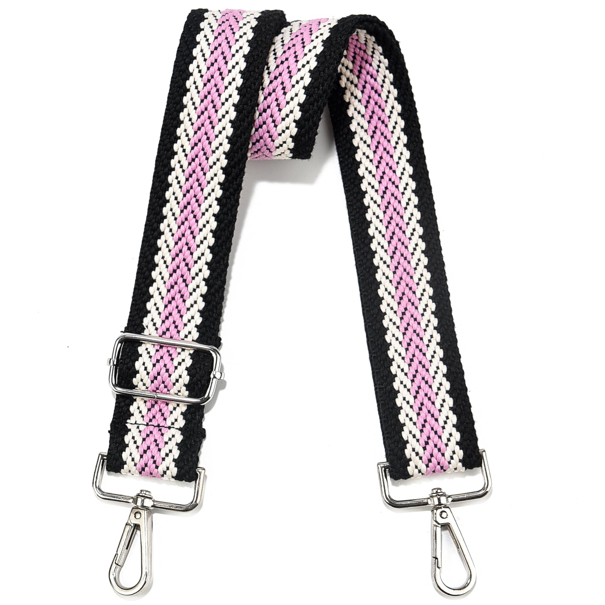 Wide Purse Strap Adjustable Replacement Crossbody Bag Strap Silver Hardware Shoulder Straps