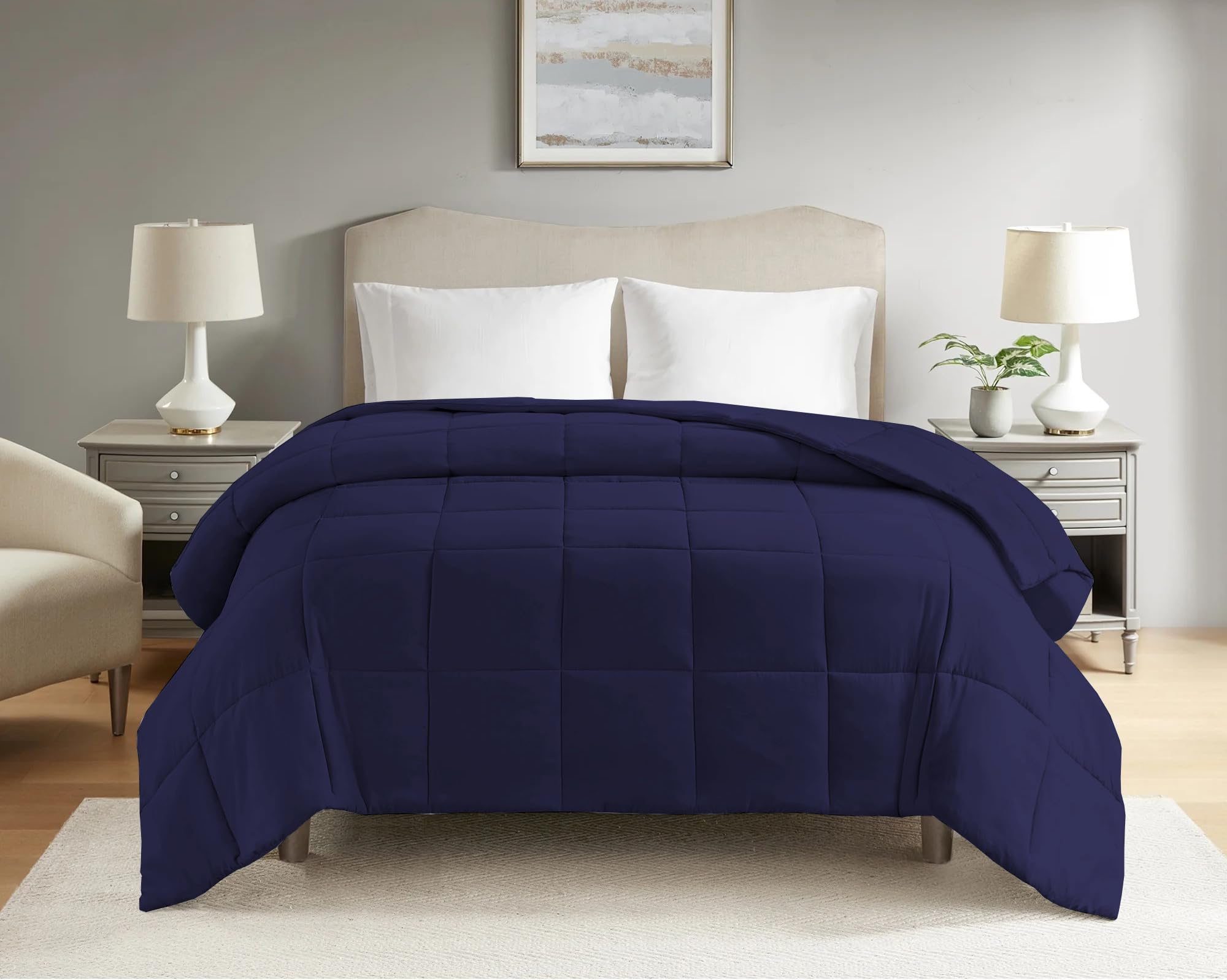 200 GSM All Season Comforter/Duvet/Blanket Single Bed Comforter Lightweight Soft & Smooth Microfiber (60" X 90" Inches) - Single Bed Comforter - Navy Blue Color-image-14