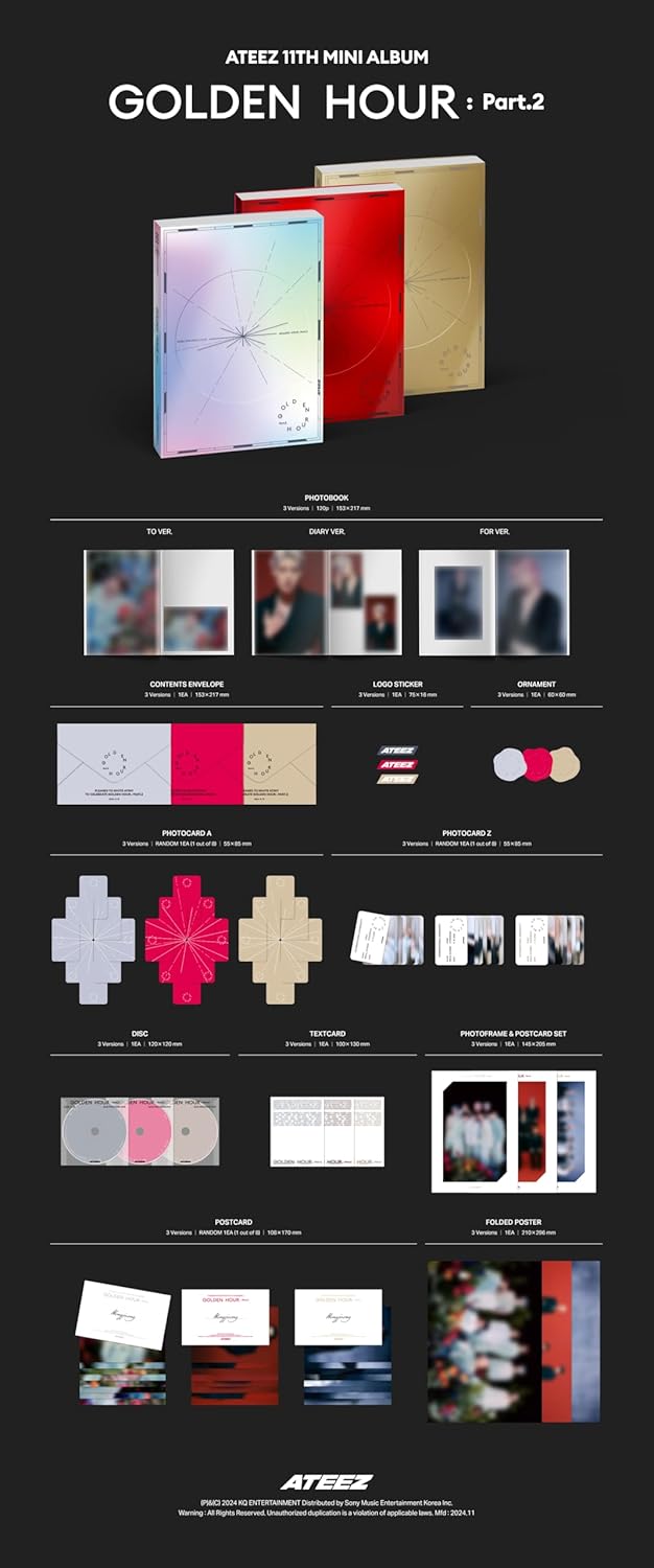 1th Mini Album [GOLDEN HOUR : Part.2] Photobook 3 SET Version + [Extra Photocards]