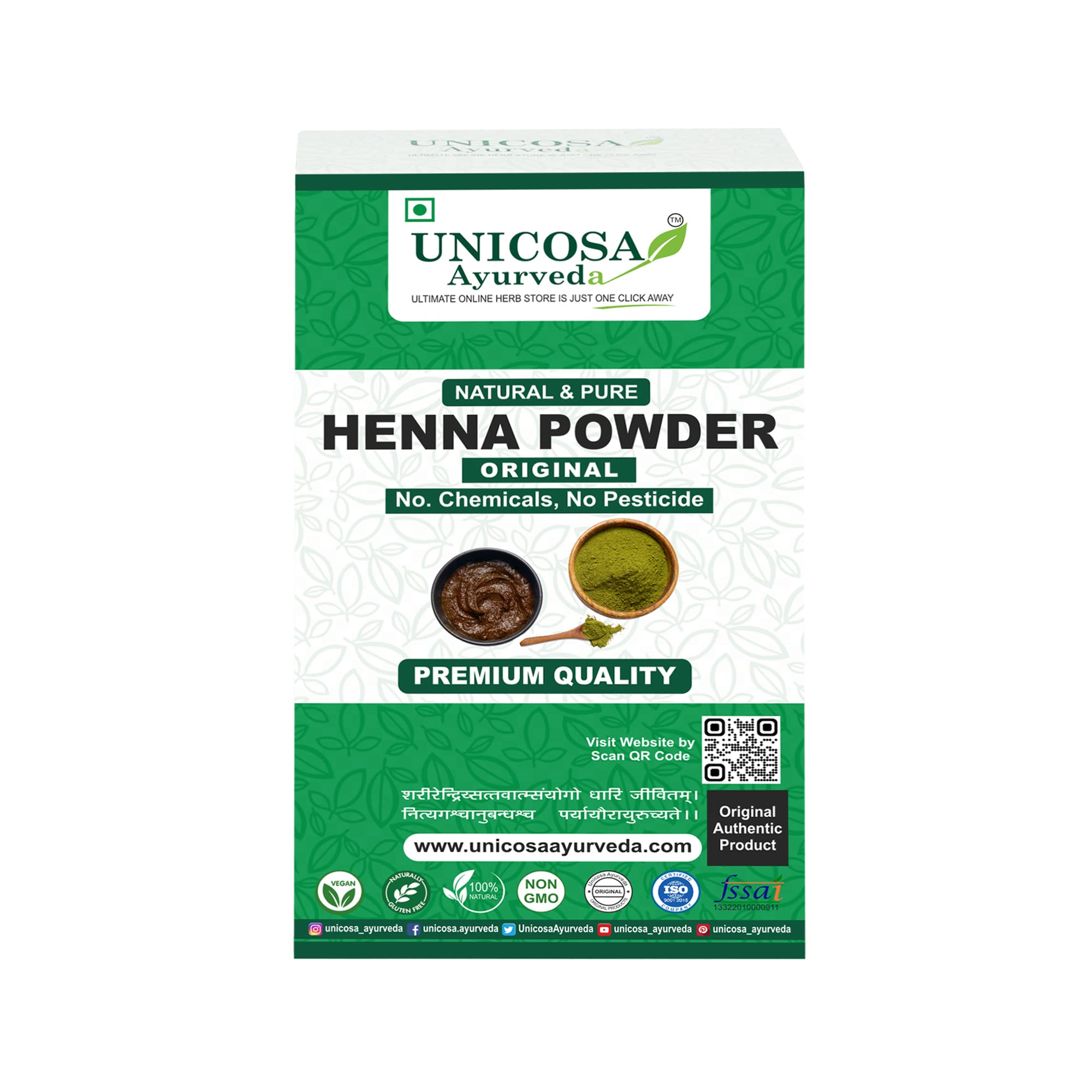 UNICOSA Ayurveda Natural Henna Powder for Hair - 200gm