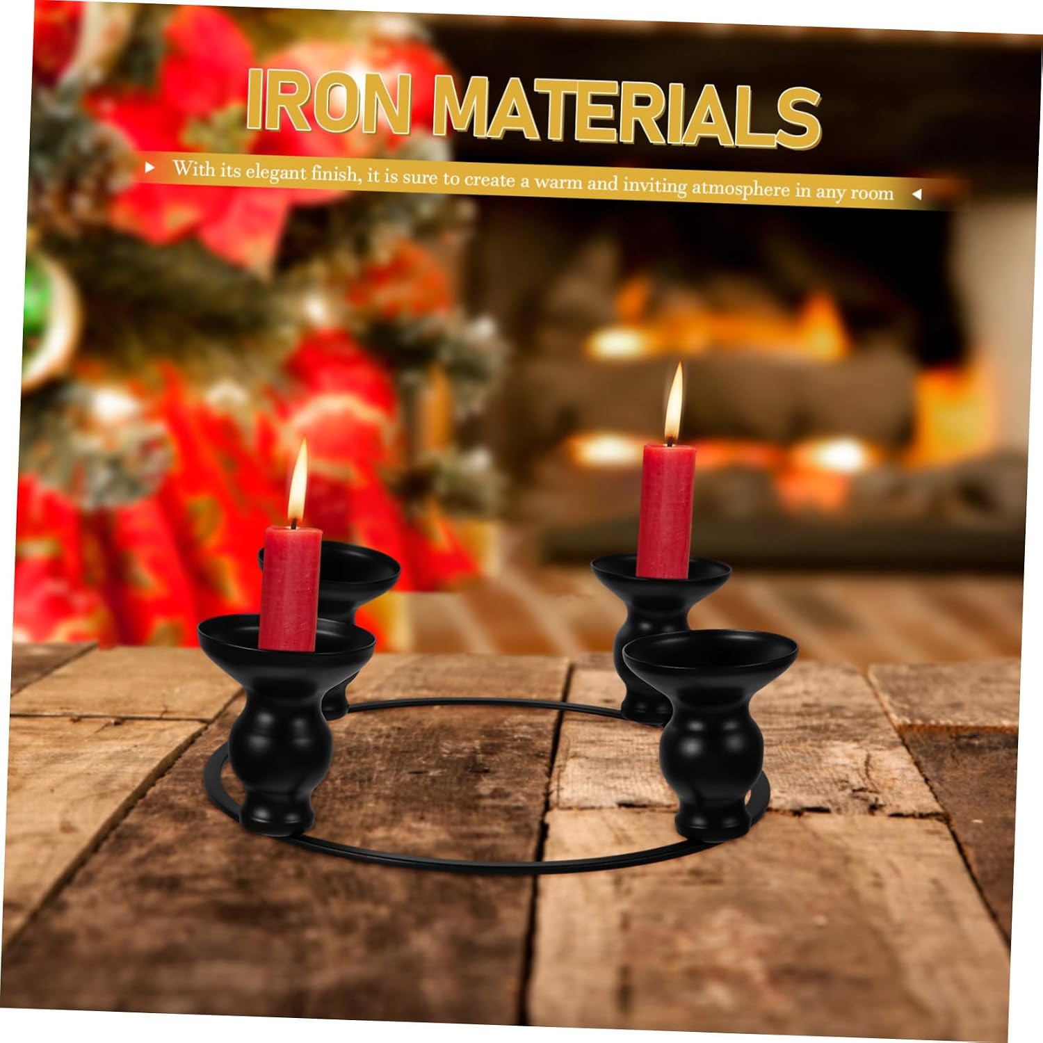 Wreath Candle Holder for Christmas Decor Candle Stand for Centerpiece for Table Decoration Wreath Accessory Gourd Cup Design