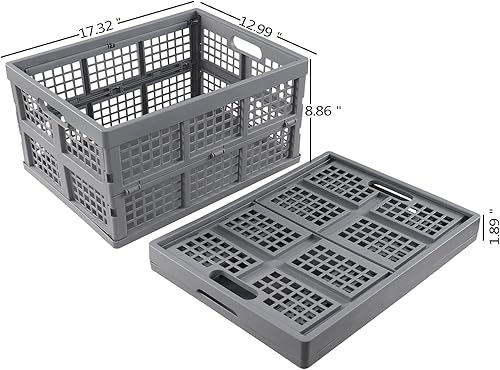Miniatura 2 de Caja de plástico plegable de 32 L, paquete de 3 cestas plegables de almacenamiento
