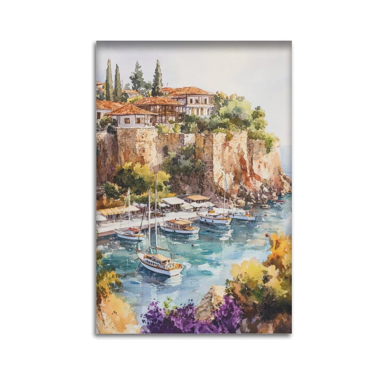 xiaoxiaoshen Antalya Turkey Travel Turkish Coast Scenic Mediterranean Beach Canvas Poster Wall Art Prints Room Aesthetic Murals Bedroom And Living Decorations 20x30inch(50x75cm)
