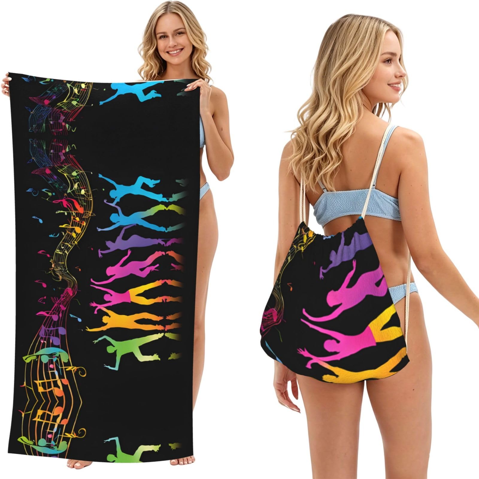 Serviette de plage douche sport adulte microfibre 180x60