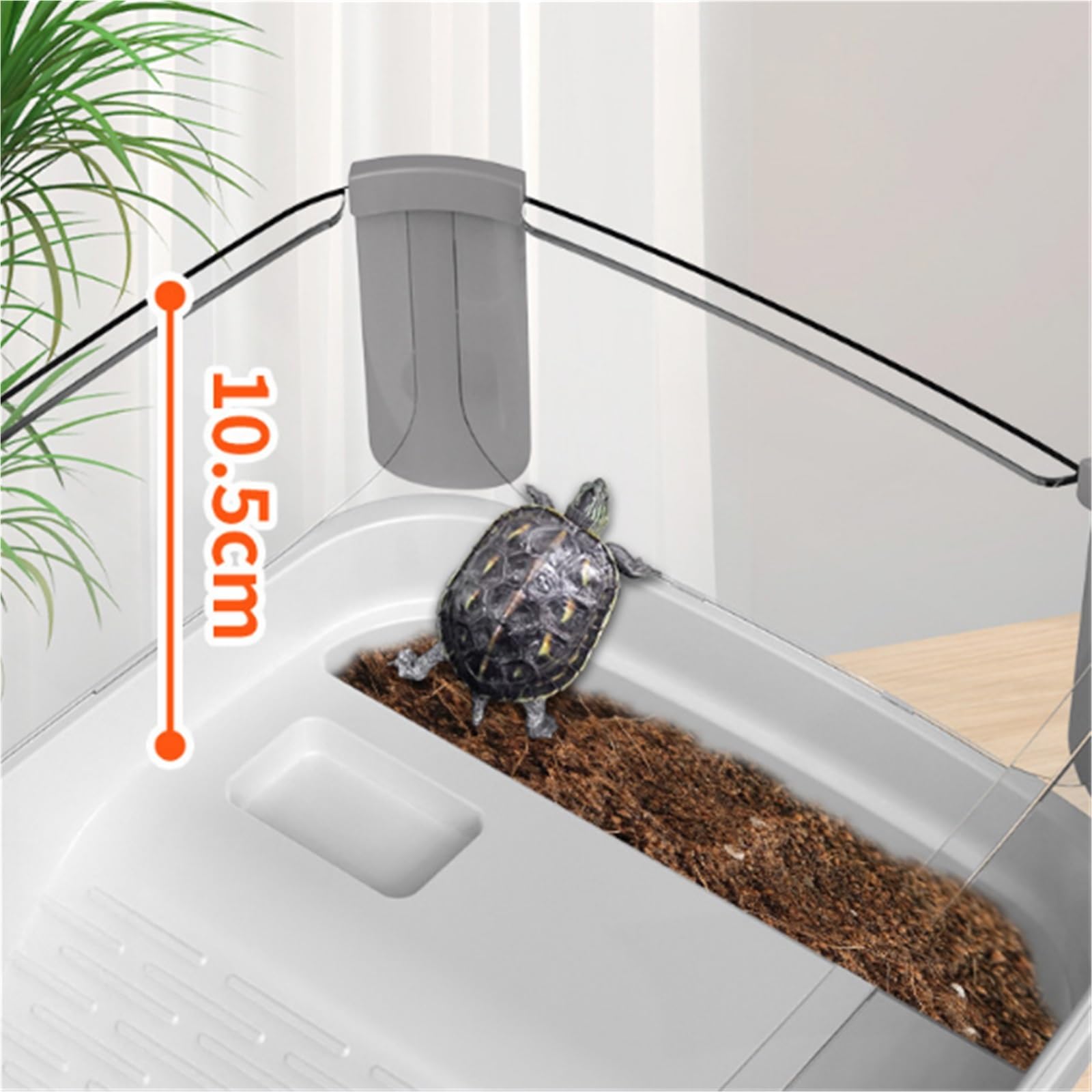 Serbatoio per allevamento tartarughe con piattaforma solare, habitat brasiliano ideale per tartarughe acquatiche, spazioso terrario per acquario per allevamento efficiente e configurazione
