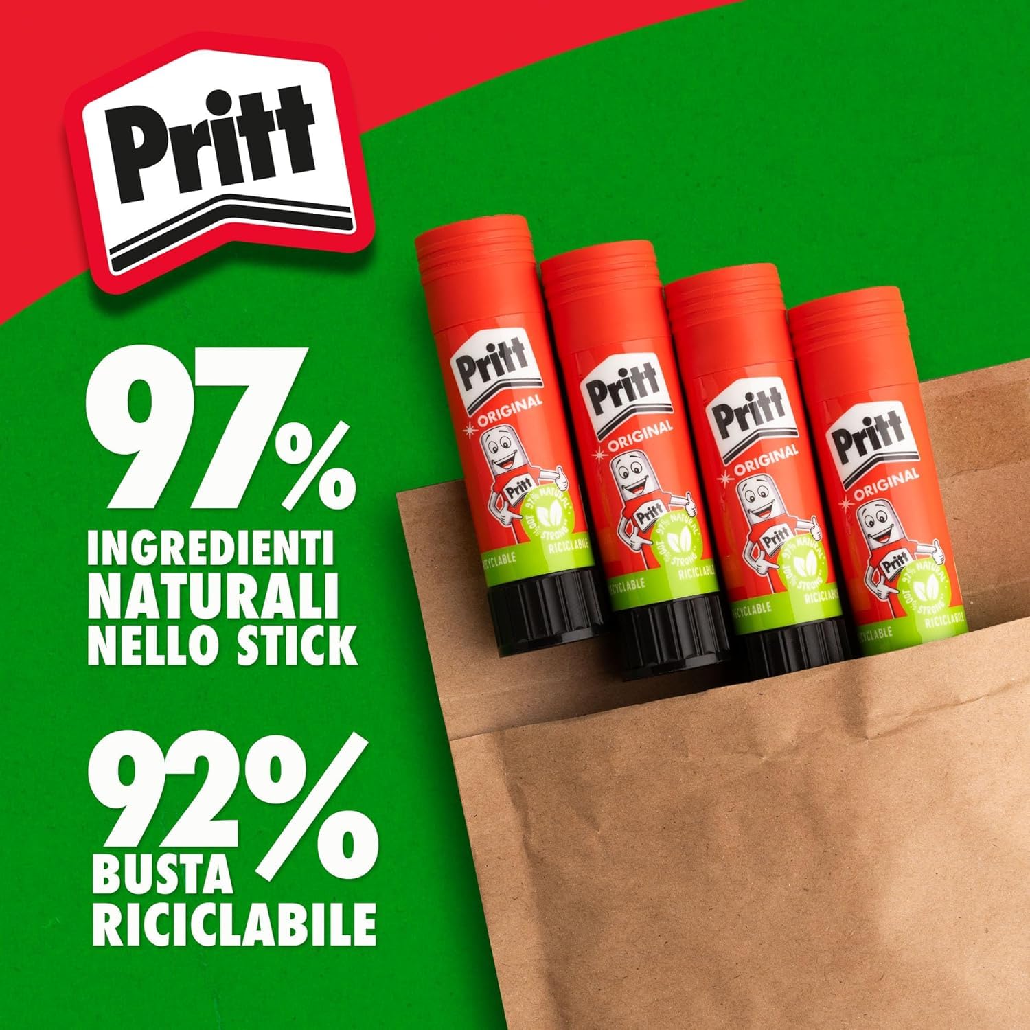 Pritt Klebestift, 6 x 22 g, Pritt sicherer und zuverlässiger Klebestift für Bastel- und Bastelarbeiten, mit starkem Halt für Schule und Büro, 6 Sticks x 22 g
