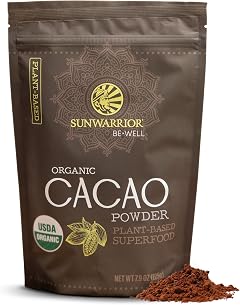 Pure Cacao Powder Organic Unsweetened & Raw | Premium USDA Organic Cacao Powder for Baking Smoothies and Hot Chocolate | Non-Alkalized No Added Sugar Non-GMO Gluten Free Vegan & Kosher (225g)
