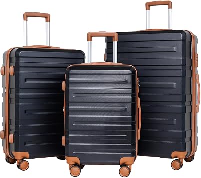 Expandable Luggage Sets 3 Piece ABS Lightweight Suitcase Sets