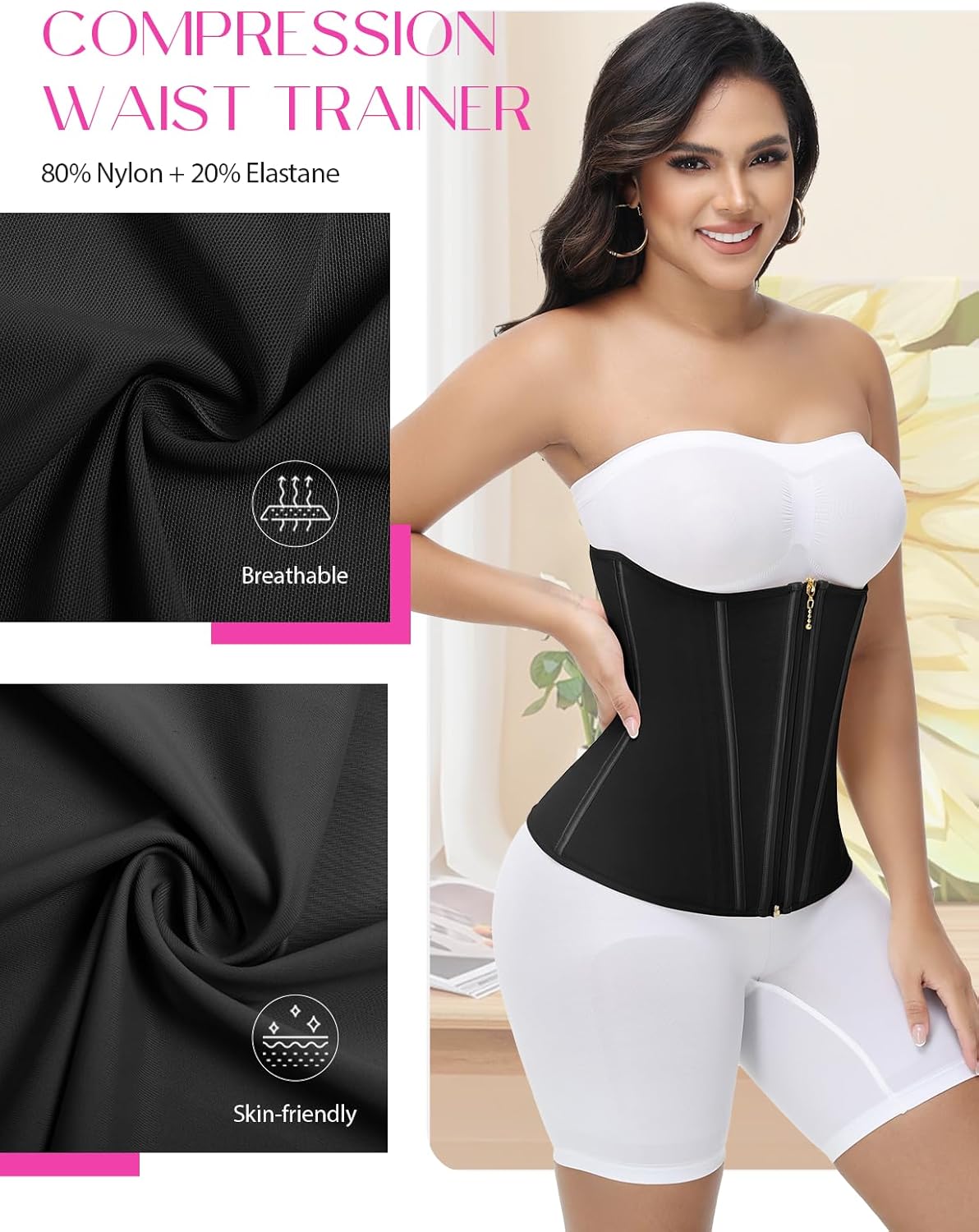 SHAPSHE Waist Trainer for Women Tummy Control Workout Waist Cincher Corset Shapewear Postpartum Body Shaper with Zipper Hook - Image 6