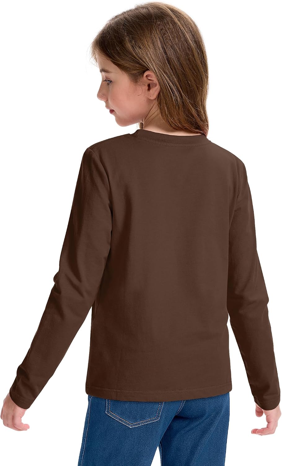 KEREDA Girls Long Sleeve Shirts Cotton T-Shirts Basic Tees for Kids Tops
