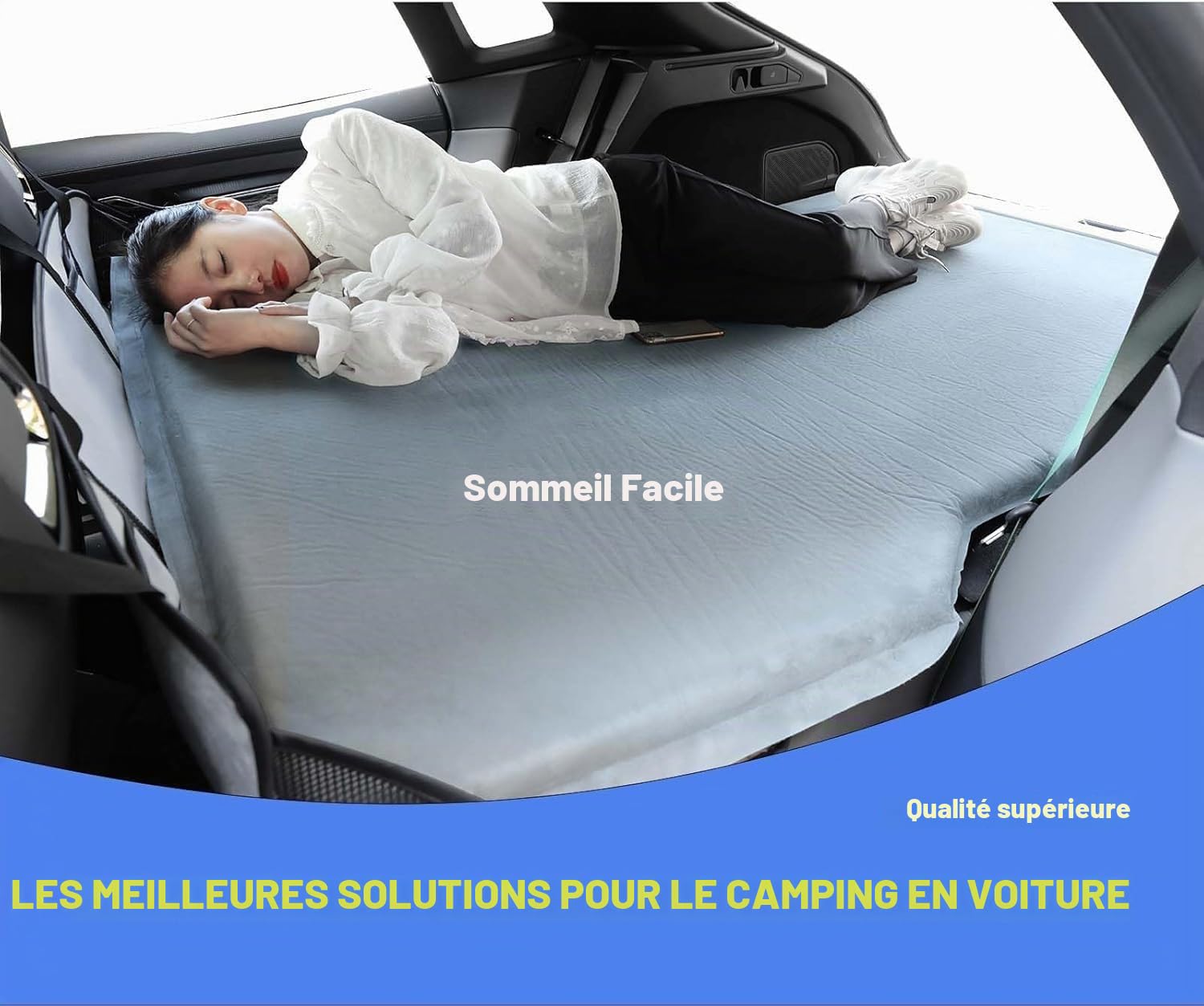 Non-Gonflable Matelas de Voiture pour Renault Clio 5 Door Hatchback 2013-2019, Augmente l'espace de lit, Accessoires de Matelas pour SUV avec Coffre Plat,B-Grey