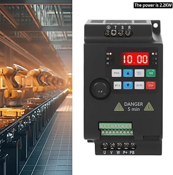 Variable Frequency Drive, AC 220V 1.5KW VFD Inverter Frequency Converter 2HP Single Phase Input, 3 Phase Output for Spindle Motor Speed Control (1.5KW,2HP)
