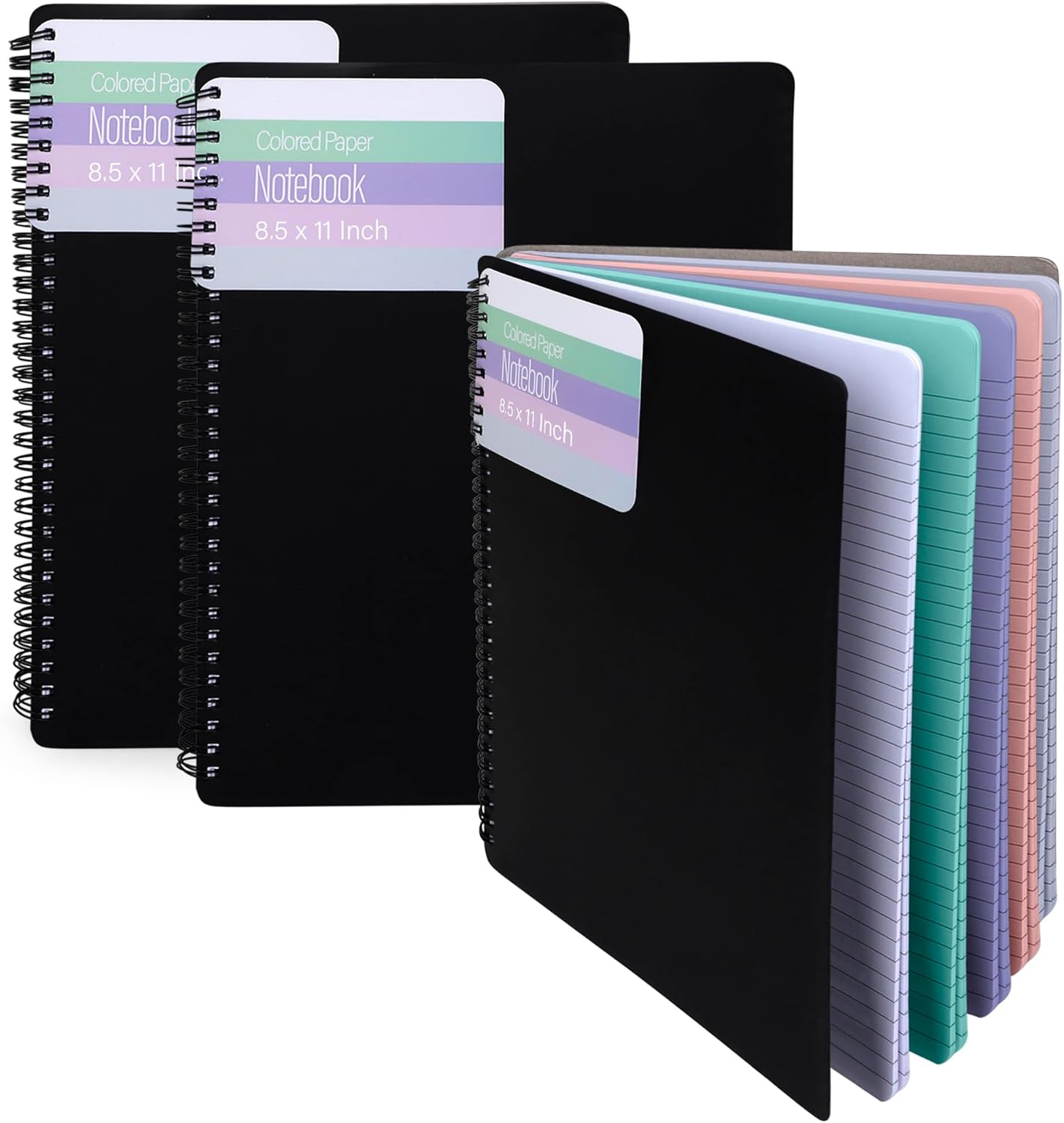 Alavone Spiral Notebook, College Ruled, Subject Notebook with Colored Paper 8.5 x