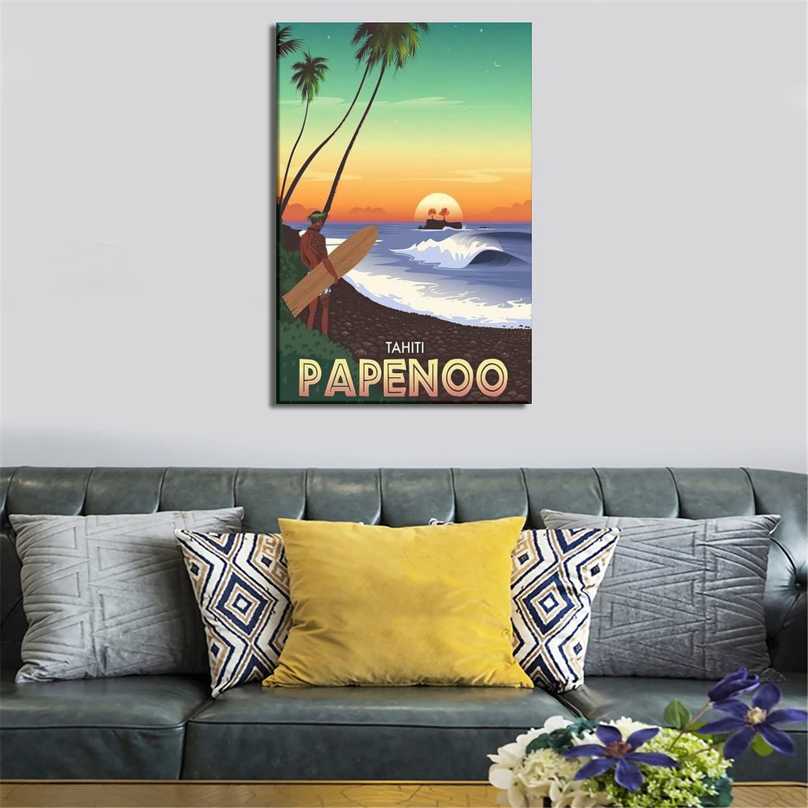 HWJJUII Poster De Voyage Vintage Asiatique De Bornéo