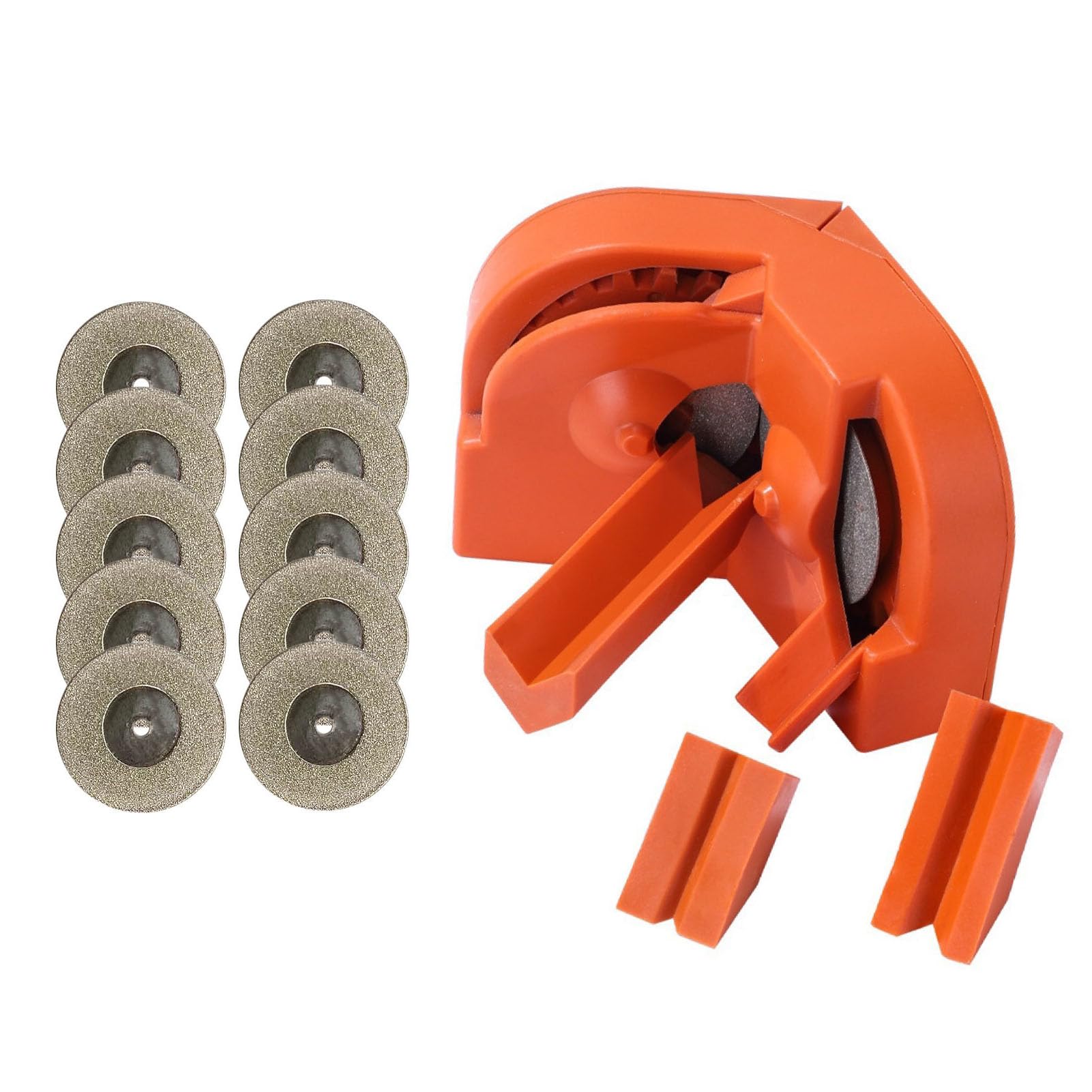 Affilatrice per punte da trapano, affilatrice multiuso per tutte le punte, affilatura rapida in 5 secondi, utensile per affilatura portatile per punte da trapano con 10 dischi e 3 utensili ausiliari