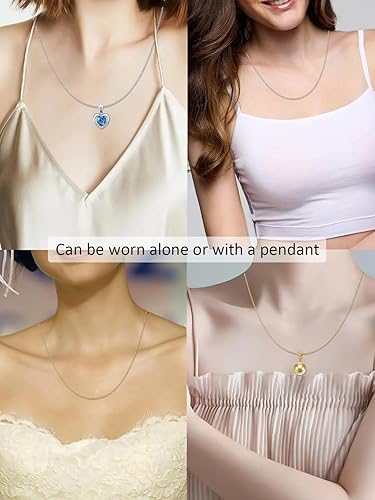 Miniatura 5 de Cadena de acero inoxidable para la fabricación de joyas cadenas de collar LUCKYPADS a granel de 0.059 in, cadenas delgadas de 0.059 in, paquete de