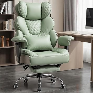 COMHOMA Big and Tall Office Chair with Upgrade Footrest, Heavy Duty Gaming Chair High Back Executive Chair with Spring Lumbar Support for Lower Back Pain Relief, 150Reclining Adjustable Armrests