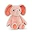 B. toys - Baby Elephant Stuffed Animal - 12 Inch Pink Plush Toy with Patterned Ears & Soft Cuddly Design - Machine Washable Comfort Companion for Nursery, Bedtime & Playtime - Ages 0 Months & Up