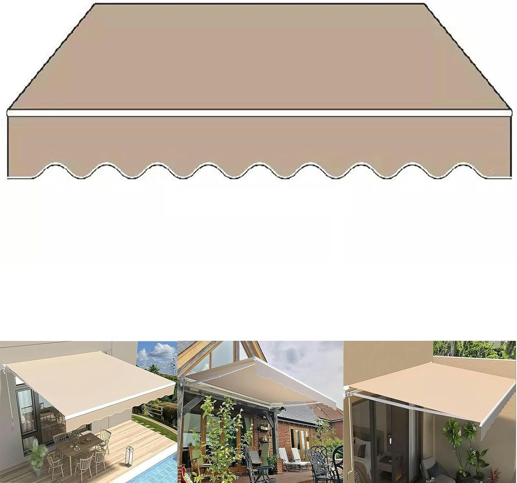 Parasol exterior de poliéster para terrazas y cubiertas de ventanas domésticas