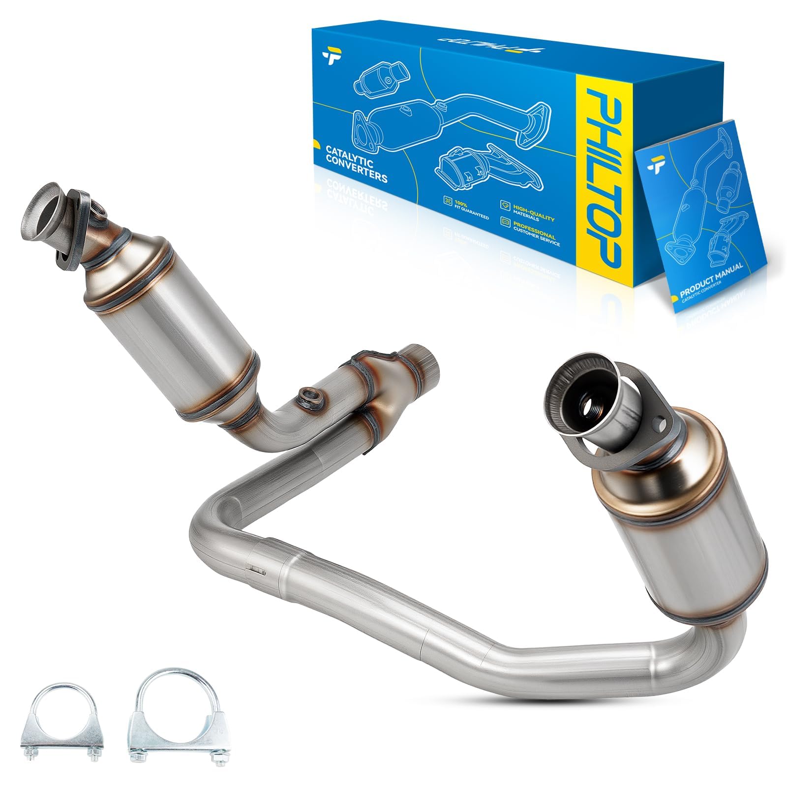 PHILTOP Catalyst Converter Compatible with 2004-2010 Dakota 3.7L 4.7L High Flow Catalytic Convertor, OE# 20389, 50209, 645428, EPA Compliant