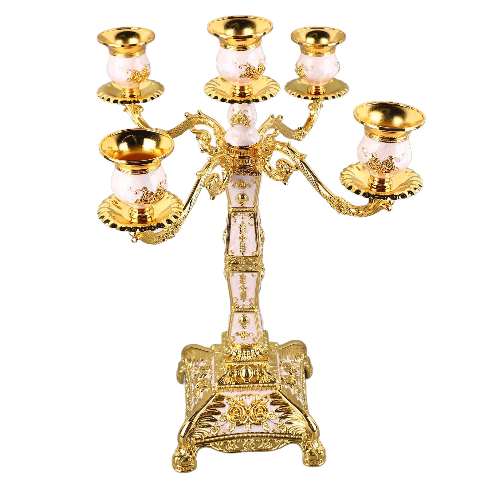 Rengue Metallkandelaber mit 3 Armen, Vintage-Kerzenhalter aus (Fünf Köpfe